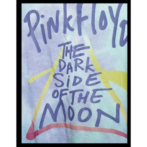 Pink Floyd Large (11-13) Official The Dark Side of The Moon Tie Dye Crop T-Shirt - Picture 3 of 5